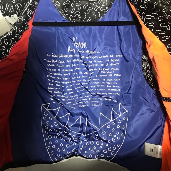 Bass Vegan Leather Vest with Artsy Graphics - Picture 6 of 7